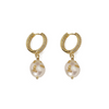 18K Gold Plated Marloc Pearl Earring With CZ