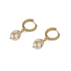 18K Gold Plated Marloc Pearl Earring With CZ