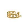 18K Gold Plated Flowers Ring With CZ