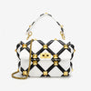 Top Handle - Studs Bag - White