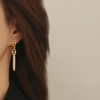 18K Gold Plated Retro Oval Earring With Cubic Zirconia