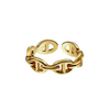 18K Gold Plated Retro Oval Ring - Narrow