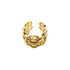 18K Gold Plated Retro Oval Ring - Wide
