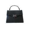 Black Studs Top Handle Bag - Large