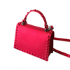 Red Studs Top Handle Bag - Large