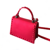 Red Studs Top Handle Bag - Small