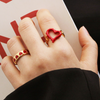 18K Gold Plated Red Heart Ring