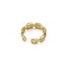18K Gold Plated Retro Square Ring With CZ