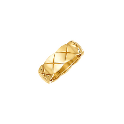 Empreinte D'aour 18K Gold Plated X Pattern Ring - Narrow/ Gold