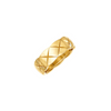18K Gold Plated X Pattern Ring - Narrow/ Gold