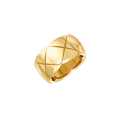 Empreinte D'amour 18K Gold Plated X Pattern Ring - Wide