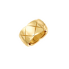18K Gold Plated X Pattern Ring - Wide